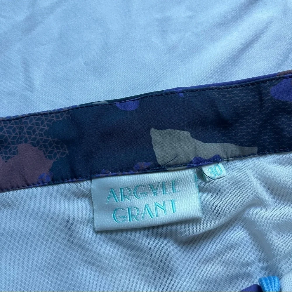 ARGYLE GRANT‎ purple navy blue camo swim trunks